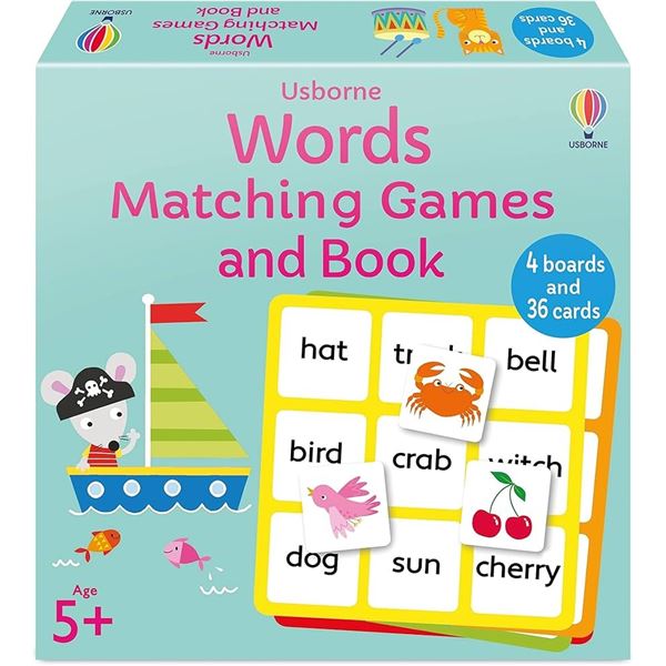 NEW USBORNE WORDS MATCHING GAMES & BOOK