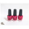 Image 1 : NEW 3 PACK OF OPI NAIL LACQUER - OPI RED