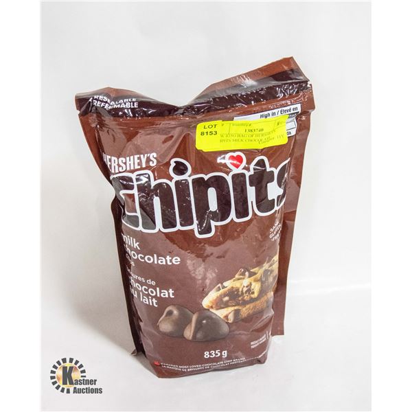NEW 835G BAG OF HERSHEYS CHIPITS MILK CHOCOLATE
