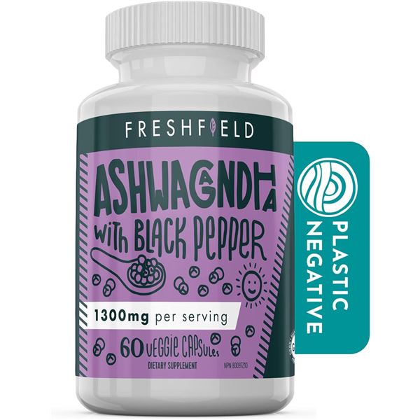 NEW 60 VEGGIE CAPSULES FRESHFIELD ASHWAGANDHA