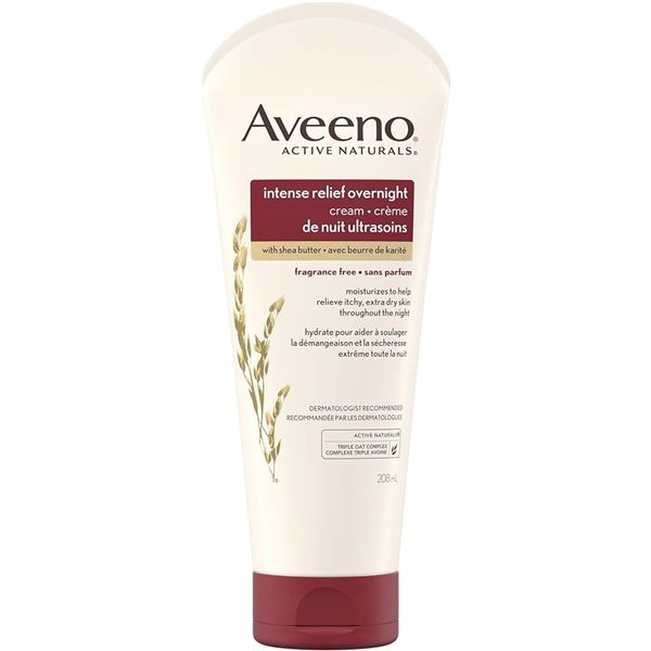 NEW 208ML AVEENO INTENSE RELIEF OVERNIGHT CREAM