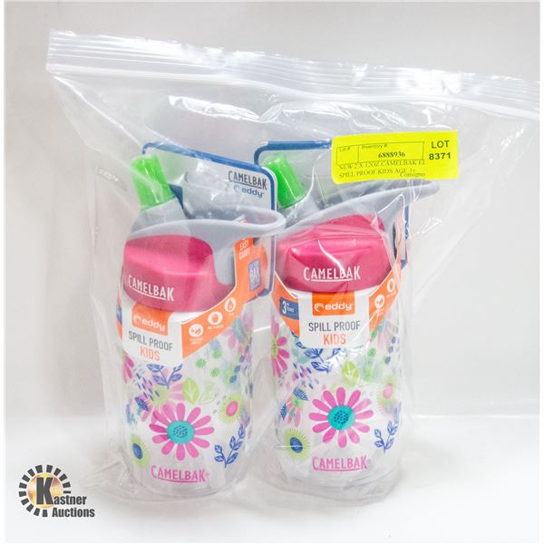 NEW 2 X 12OZ CAMELBAK EDDY SPILL PROOF KIDS AGE 3+