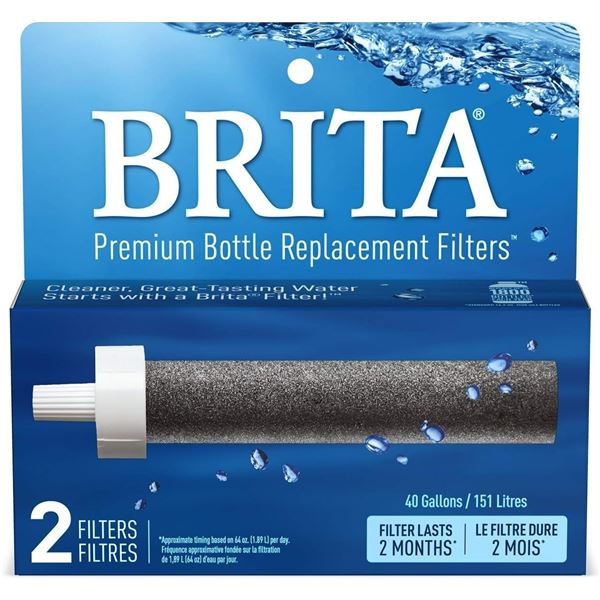 NEW 2 PACK BRITA PREMIUM BOTTLE REPLACEMENT FILTER