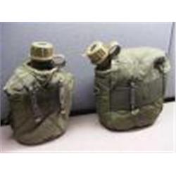 MILITARY SURPLUS AUCTION- (1PLT)FIELD GEAR INCLUDES 1QT. CANTEEN COVERS(681)OD GREEN SOME W/ CLIPS,