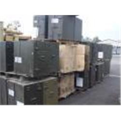 MILITARY SURPLUS AUCTION- LOT (84) APPRX, WOODEN OD GREEN FIELD DESKS.