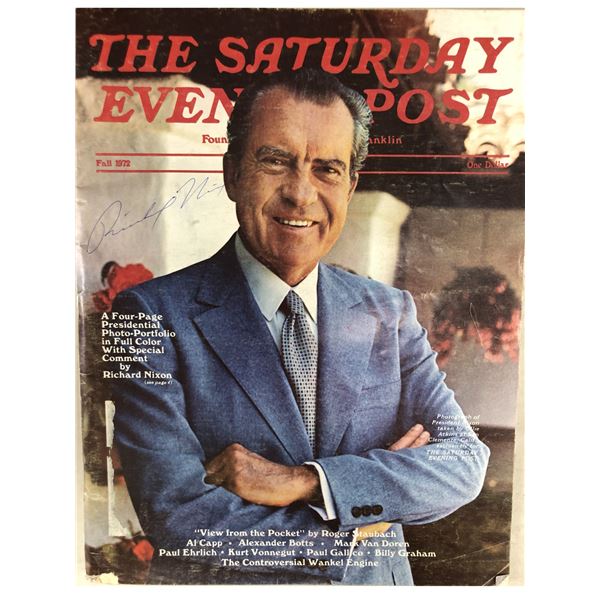 Richard Nixon signed Magazine. GFA Authenticated