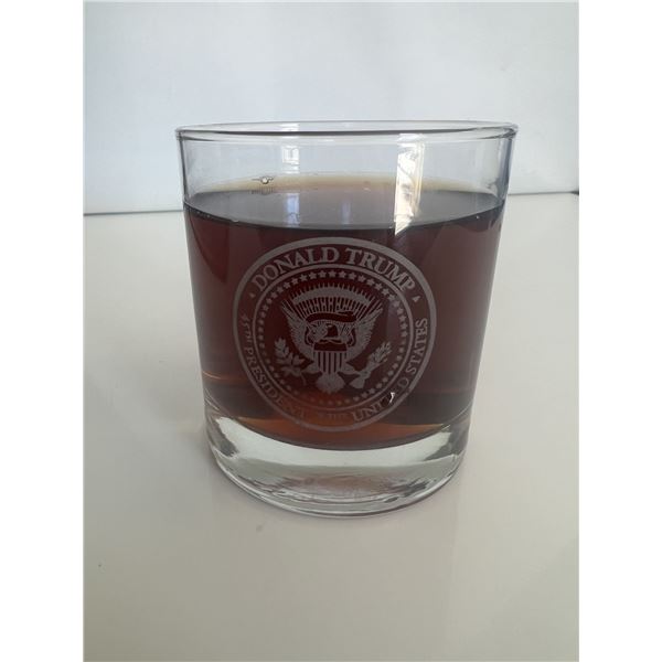 Donald Trump Presidential Seal Rocks Glass
