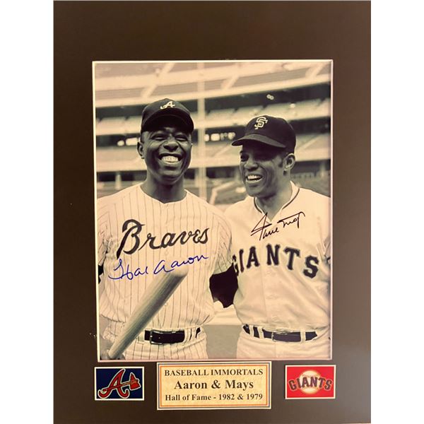 Hank Aaron / Willie Mays signed photo