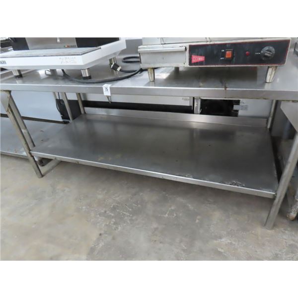S/S 6' Table w/Backsplash/Undershelf