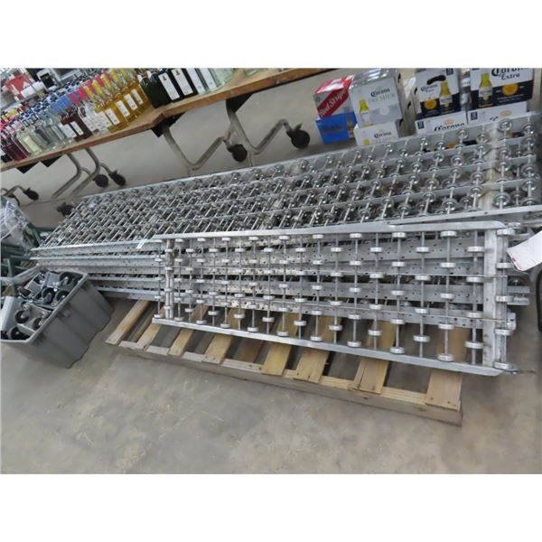 9' Conveyor Beds 5,  5' Stand Supports, Dollies