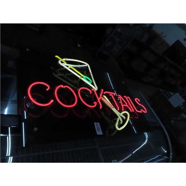 Cocktails Martini Glass Neon Sign - No Shipping