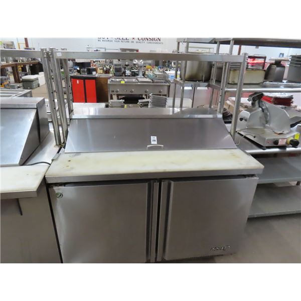 Asber 4'  Ref. Rolling Sandwich Prep w/Overshelf 35 degrees