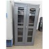 Image 1 : Uline Grey Metal Glass Door Storage Cabinet