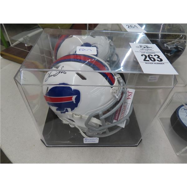 Thurman Thomas Buffalo Bills Autographed Mini Helmet w/COA In Showcase