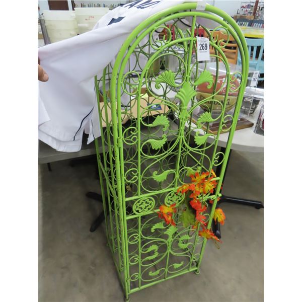 Ornate Metal Wine Bottle Cabinet