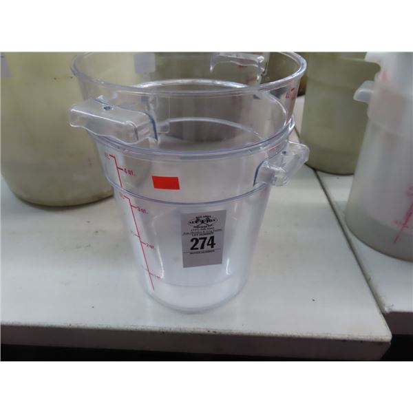 Clear Cambro Measuring 4 Qt. Rounds - 2