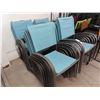 Image 1 : 32-Blue Patio Stacked Armchairs - 32 X $