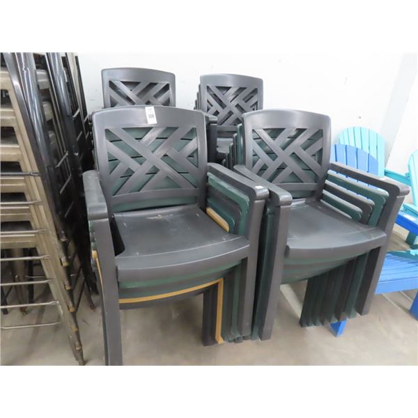 36-Plastic Patio Armchairs - 36 X $