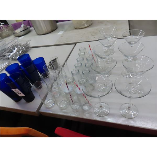 Martini Stems and Asst. Glasses