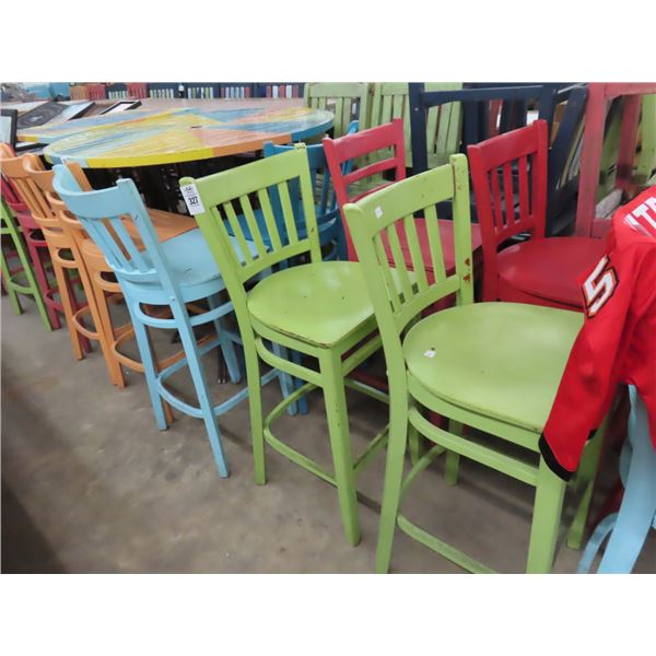 13-Wooden Painted Bar Stools - 13 X $