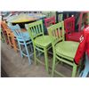 Image 1 : 13-Wooden Painted Bar Stools - 13 X $
