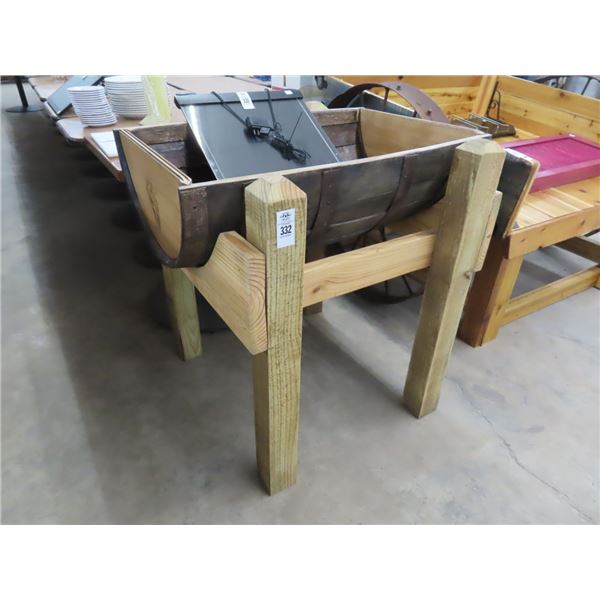Whiskey Barrel Style Trough Merchandiser