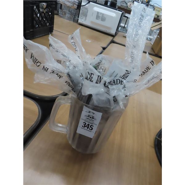 Plastic Pitcher w/New Dining Utensils