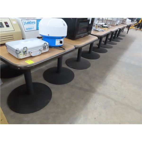 27-Heavy Cast Base Oak Mica Pedestal Dining Tables - 27 X $