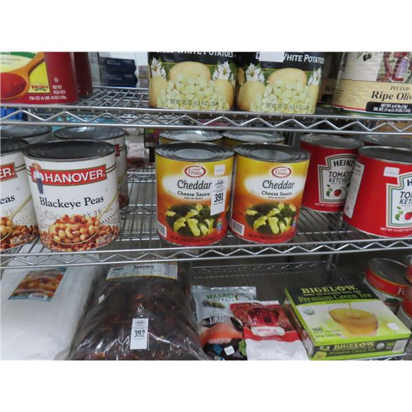 Black Eye Peas, Cheese Sauce, Ketchup