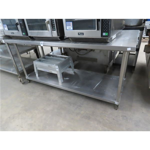 S/S  6' Table w/Undershelf