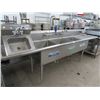 Image 1 : S/S  9'  3 Comp Pot Sink w/Lever Controls/Wand/Drainboards