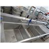 Image 2 : S/S  9'  3 Comp Pot Sink w/Lever Controls/Wand/Drainboards