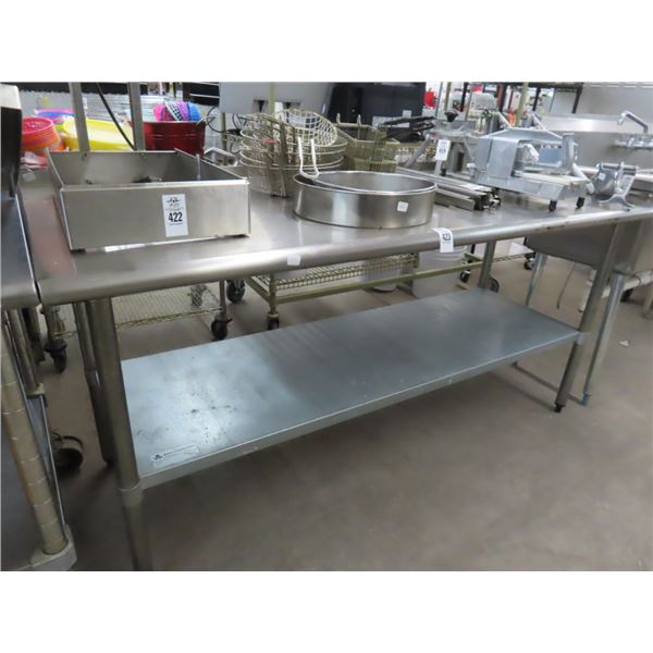 S/S  6'   Bullnose Table w/Lip and Undershelf