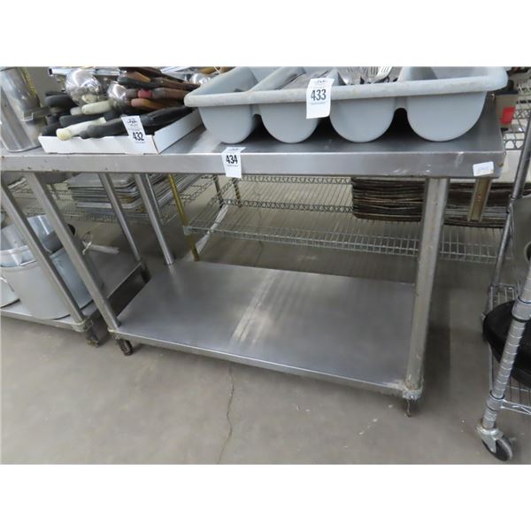 S/S  4'  Table w/Undershelf