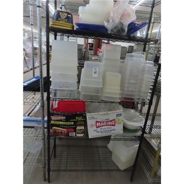 Asst. Cambro Storage Bins/Lids on Rack
