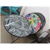 Image 1 : 9-Glasstop Alum. Round Ornate Folding Dining Tables - 9 X $