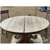 Image 7 : VINTAGE OAK LION CLAW TABLE C/W 6 CHAIRS