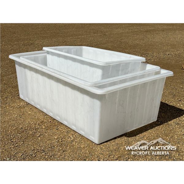 (3) POLY WATER TUBS