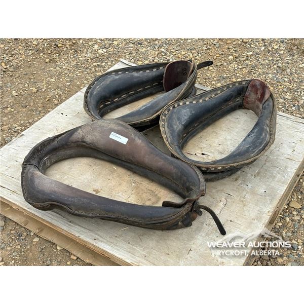 3 LEATHER FACE COLLARS