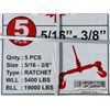 Image 1 : (5) WARRIOR 5/16 X 3/8 IN. RATCHET BINDERS
