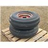 Image 4 : (2) FIRESTONE 10-16 FRONT TRACTOR TIRES W/RIMS