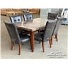 Image 4 : MARBLE TABLE WITH (6) CHAIRS