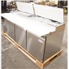 Image 2 : NEW 92" STAINLESS STEEL PIZZA PREP TABLE W/