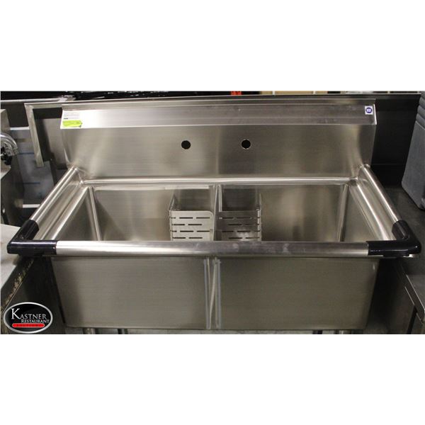 NEW CHEFS MATE DOUBLE 18" X 18" X 11" S/S SINK