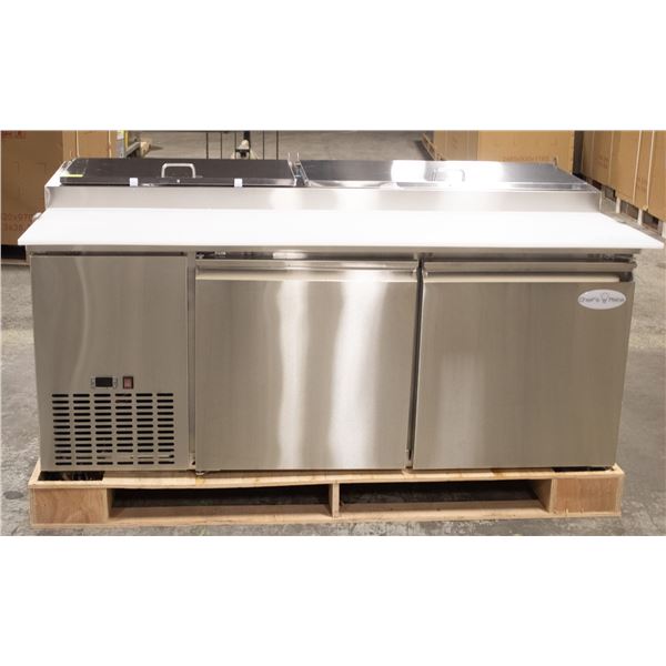 NEW 71" STAINLESS STEEL PIZZA PREP TABLE W/