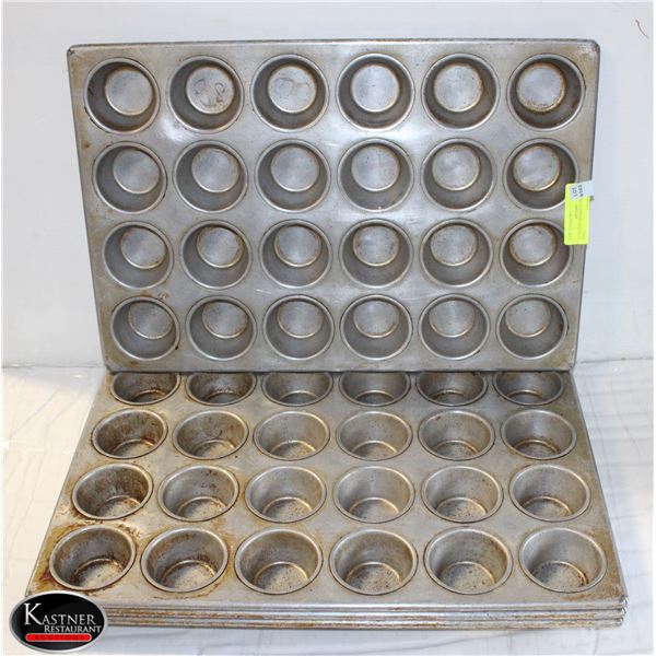 4 - 24 SLOT ALUMINUM MUFFIN PANS