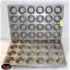 4 - 24 SLOT ALUMINUM MUFFIN PANS