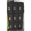 Image 1 : LOCKER BANK W/ 9 LOCKERS 36" X 18" X 72"