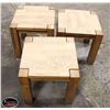 Image 1 : 3 HEAVY WOOD END TABLES 19" X 19" X 19"