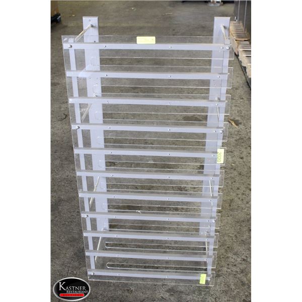 CEILING GLASS RACK W/ 10 ROWS